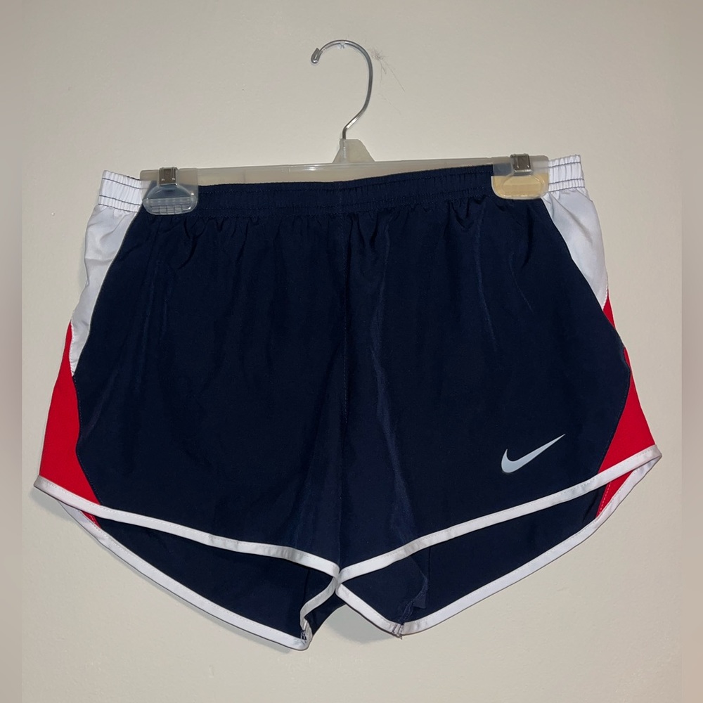 Nike athletic shorts (red white and navy)